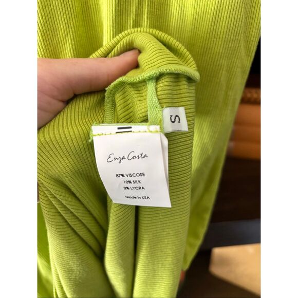 NWOT Enza Costa Silk Blend Tank Mini Dress In Kiwi Green Size Small - Picture 5 of 5
